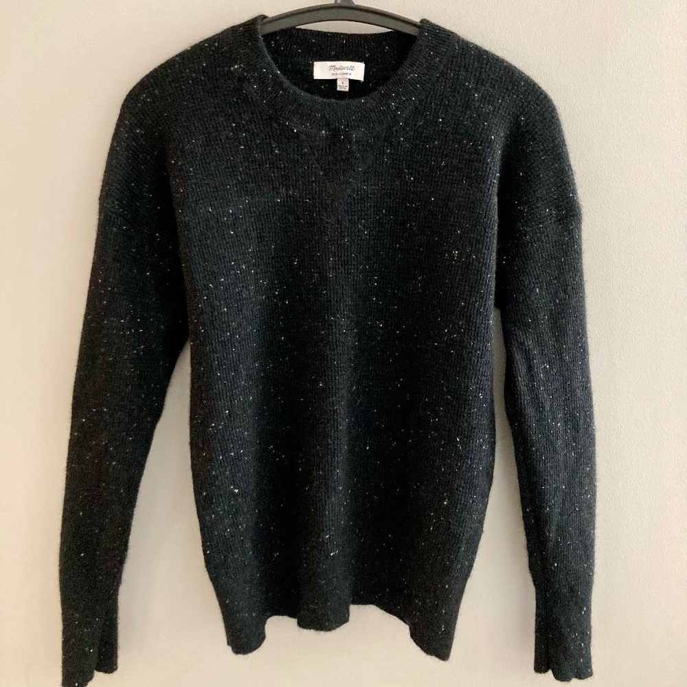 Madewell Cashmere Crewneck Sweater, Black, Small